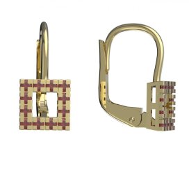 BG zlaté náušnice s přírodním granátem 1484 Žluté zlato - 585 Granát