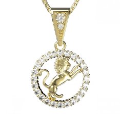 BG zlatý diamantový přívěšek Lev 052 Žluté zlato - 585 Diamant lab-grown