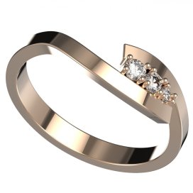 BG zlatý diamantový prstýnek 1152 /zásnubní/ Růžové zlato 585 (30-90dní) Diamant lab-grown