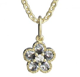 BeKid dětský přívěšek kytička 856 Žluté zlato - 585 Diamant