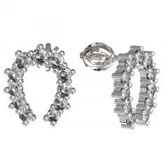Bg náušnice 001 Bílé zlato - 585 Diamant