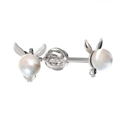 BeKid dětské náušnice uši Oslík s perlou 1396 Bílé zlato - 585 Bílá perla