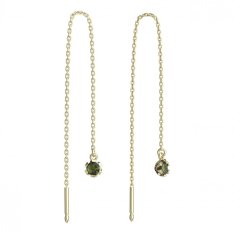 BG vltavínové náušnice 869 Žluté zlato - 585 Vltavín