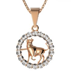 BG zlatý diamantový přívěšek Býk 044 Růžové zlato 585 (30-90dní) Diamant lab-grown
