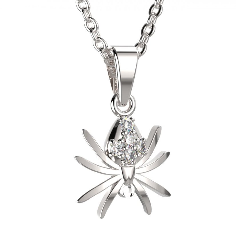 BG zlatý přívěšek - Pavouk  807 Bílé zlato - 585 Diamant