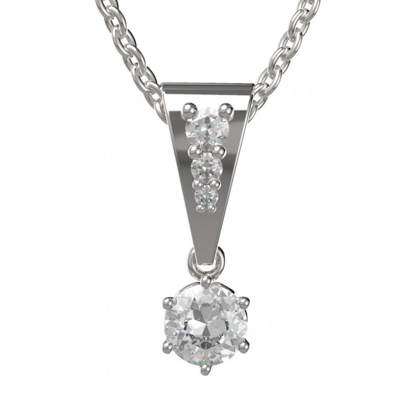 Zlatý přívěsek s diamantem, bílé zlato 585 – 1294 (ZD4412942)