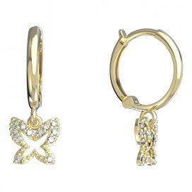 BeKid dětské náušnice motýlek 846 Žluté zlato - 585 Diamant