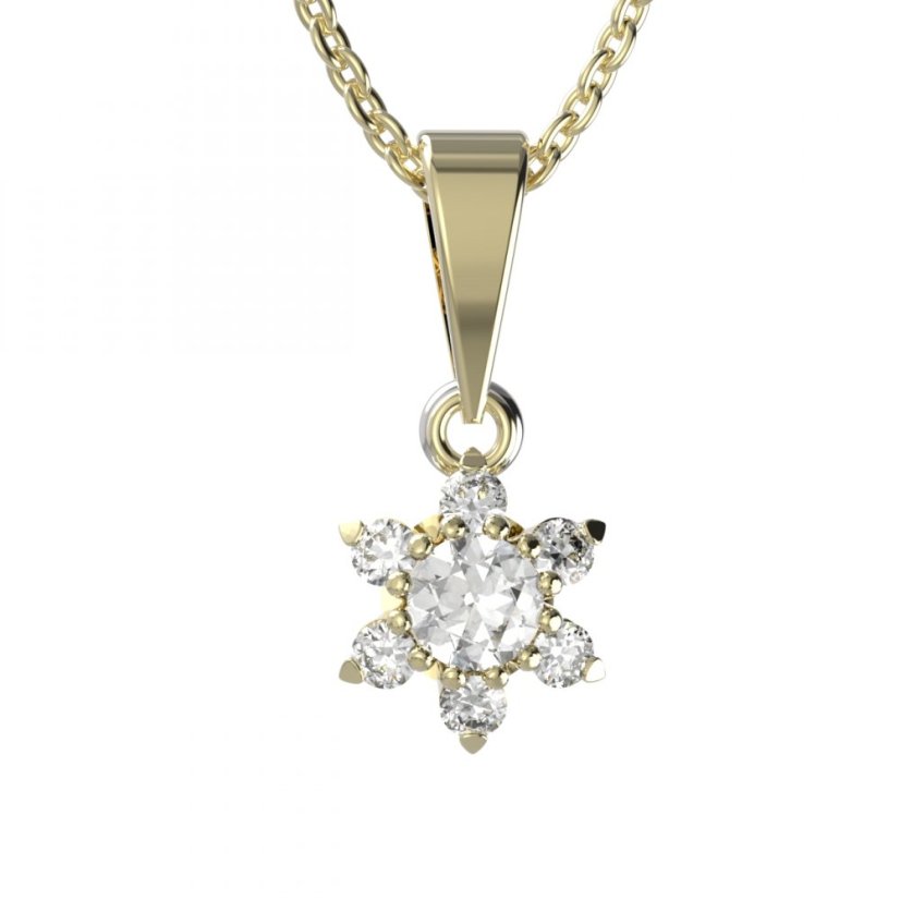 BG zlatý přívěšek s diamanty 978 Žluté zlato - 585 Diamant lab-grown