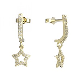 BG zlaté náušnice hvězdička 826 Žluté zlato - 585 Diamant