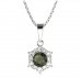 BG pendant circular 230-0 - Metal: Silver 925 - rhodium, Stone: Garnet