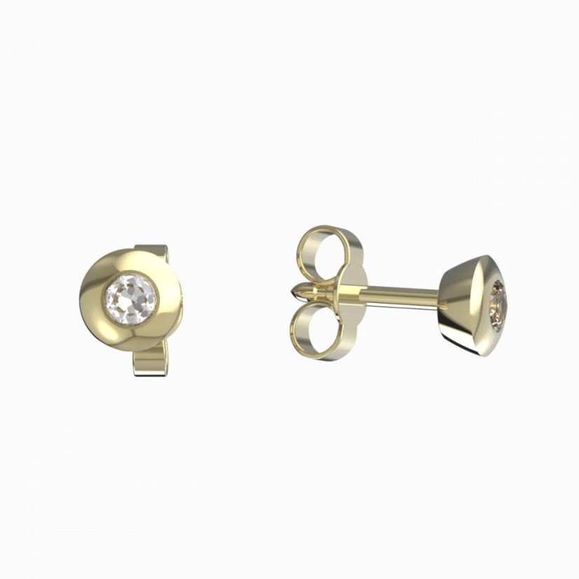 BG zlaté náušnice 732 Žluté zlato - 585 Diamant