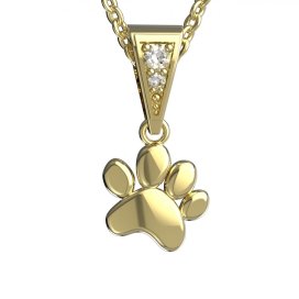 BG zlatý přívěšek - tlapka1368 Žluté zlato - 585 Diamant