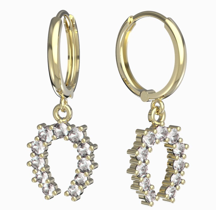 Bg náušnice 001 Žluté zlato - 585 Diamant