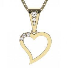 BG zlatý přívěšek srdíčko 1261 Žluté zlato - 585 Diamant