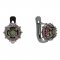 BG náušnice kulatého tvaru 751-07 - Kov: Stříbro 925 - rhodium, Kámen: Granát