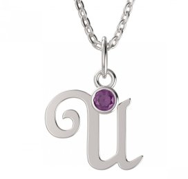 BeKid dětský zlatý přívěsek písmenko V - 1330 Bílé zlato - 585 Růžový kubický zirkon