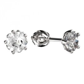 BeKid dětské náušnice 875 Bílé zlato - 585 Diamant