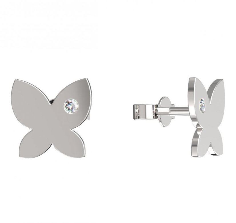 BeKid dětské náušnice motýlek 843 Bílé zlato - 585 Diamant