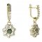 BG circular earring 456-84 - Metal: Silver - gold plated 925, Stone: Moldavit and garnet