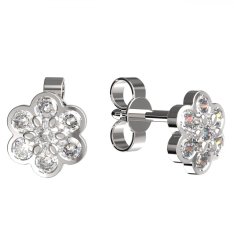 BG zlaté náušnice 866 Bílé zlato - 585 Diamant