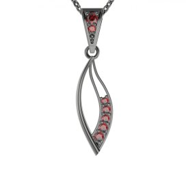 BG přívěs vsazeny kameny:český granát  462a1 Stříbro 925 - ruthenium (30-90dní) Granát