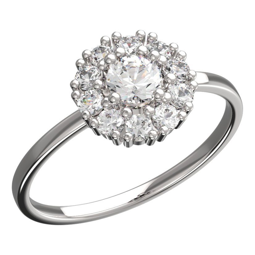 BeKid dětský prsten kytička 851 Bílé zlato - 585 Diamant
