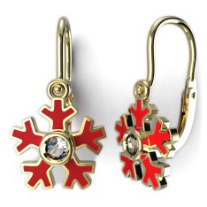 BeKid dětské zlaté náušnice 1284 -   vločka Žluté zlato - 585 Diamant