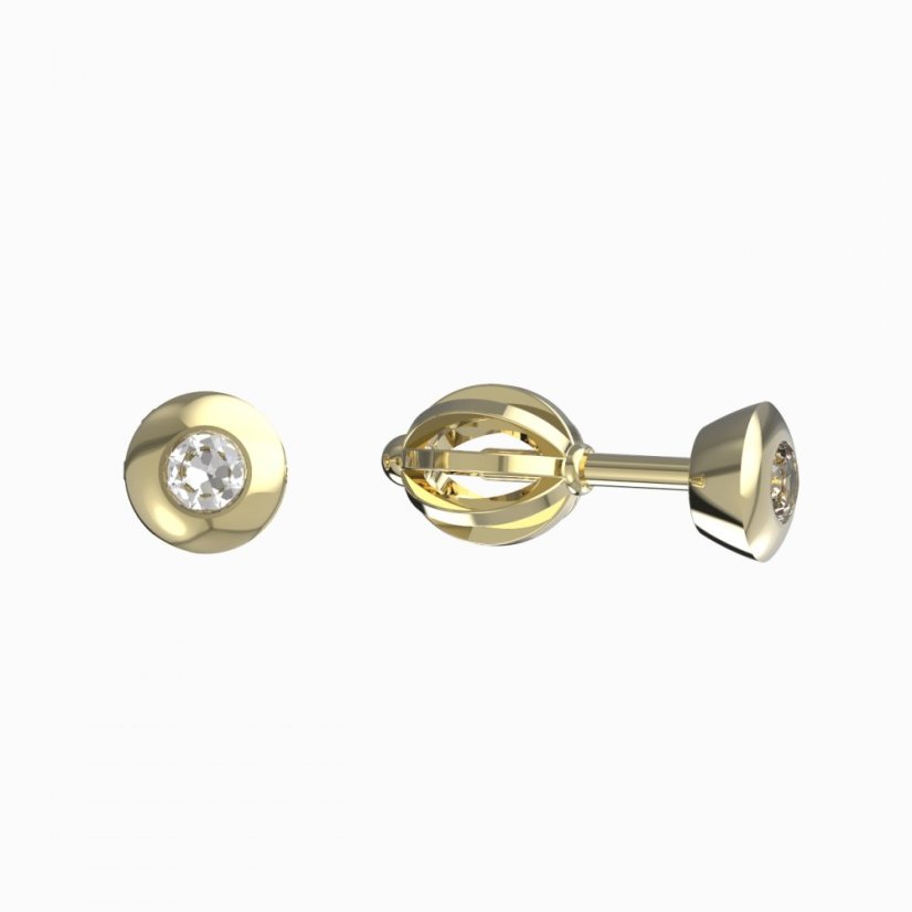 BG zlaté náušnice 732 Žluté zlato - 585 Diamant