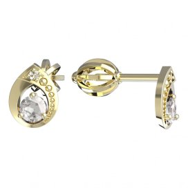 BeKid dětské náušnice 1242 Žluté zlato - 585 Diamant