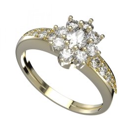 BG zlatý diamantový prstýnek 627J Žluté zlato - 585 Diamant lab-grown