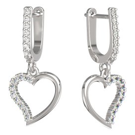 BeKid dívčí náušnice srdíčko 1250 Bílé zlato - 585 Diamant