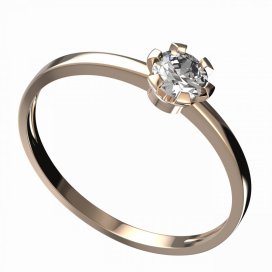 BG zlatý prstýnek s diamanty 556 C Růžové zlato 585 (30-90dní) Diamant lab-grown
