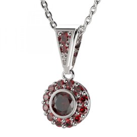 BG přívěs vsazený granát  744-1 Stříbro 925 - rhodium Granát