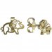 BeKid, Gold kids earrings -1158 - Switching on: Screw, Metal: White gold 585, Stone: Dark blue cubic zircon