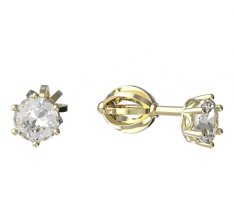BG zlaté náušnice 1294 Žluté zlato - 585 Diamant