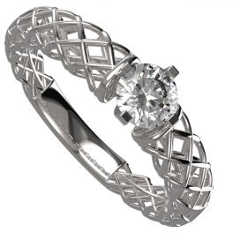 BG zlatý prstýnek 1467 /zásnubní-snubní/ Bílé zlato - 585 Diamant