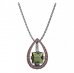 BG pendant square stone496-90 - Metal: Silver 925 - rhodium, Stone: Garnet