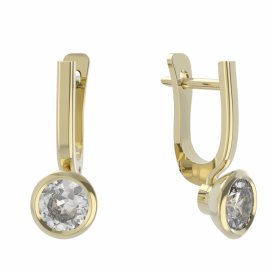 BG zlaté náušnice 557 Žluté zlato - 585 Diamant