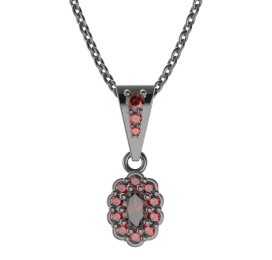 BG přívěs oválný 455-2 Stříbro 925 - ruthenium (30-90dní) Granát