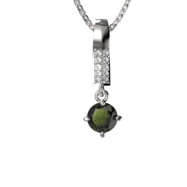 BG vltavínový přívěšek 680 Bílé zlato - 585 Vltavín a diamant