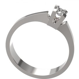 BG zlatý diamantový prstýnek 783 Bílé zlato - 585 Diamant lab-grown