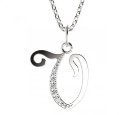 BeKid dětský zlatý přívěsek písmenko V - 1230 Bílé zlato - 585 Diamant