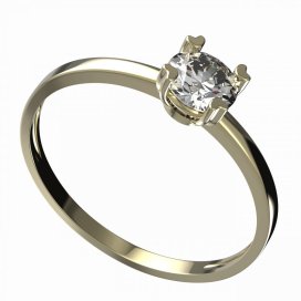 BG zlatý diamantový prstýnek 885 C Žluté zlato - 585 Diamant lab-grown