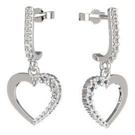 BeKid dívčí náušnice srdíčko 1251 Bílé zlato - 585 Diamant