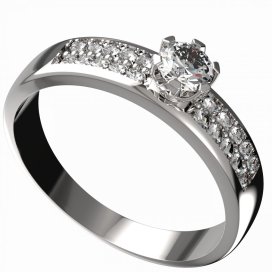 BG zlatý diamantový prstýnek 870F Bílé zlato - 585 Diamant lab-grown