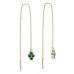 BeKid, Gold kids earrings -295 - Switching on: Chain 9 cm, Metal: Yellow gold 585, Stone: Green cubic zircon