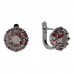 BG earring circular 472-07 - Metal: Silver 925 - rhodium, Stone: Garnet