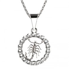 BG zlatý diamantový přívěšek Štír 044 Bílé zlato - 585 Diamant lab-grown
