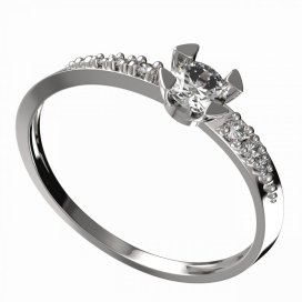 BG zlatý diamantový prstýnek 884 D Bílé zlato - 585 Diamant lab-grown