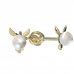 BeKid children's earrings with pearl 1396 - Einschalten: Puzeta, Metall: Weißes Gold 585, Stein: weiße Perle